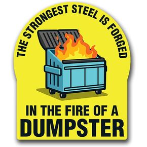 Funny Dumpster Fire Vinyl Decal Sticker Funny, Motivational, Inspirational - for Cars, Windows, Bumpers, Laptops, Cups, Walls - 5 x 4.25 Inches