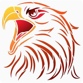 FINGERINSPIRE Eagle Stencil 11.7x8.3 inch Plastic Fire Eagle Pattern Stencil Bird Animal Wildlife Wall Stencils for Painting Template Reusable American Eagle Stencils for Independence Day Home Decor