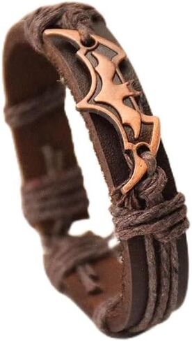 Retro Braided Wrap Leather Bracelet for Men Vintage Beads Male Bracelets Wristband, Small, Brown in Saudi Arabia
