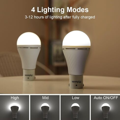 Dusk to Dawn Solar Light Bulbs, 4 Light Modes, 2 Pack Portable Solar Light Bulbs for Indoor Chicken Coop Shed Emergency in Kuwait