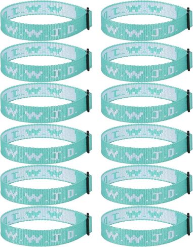 12PCS WWJD Christian Bracelet Pack, Christian Jesus Gifts Adjustable Wristbands, WWJD Bracelets Bulk - What Would Jesus Do Bracelet for Women Men in Saudi Arabia
