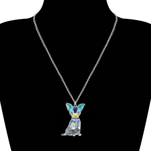 BONSNY Love Pets Enamel Zinc Alloy Chihuahua Necklace Dog Animals Pendant Gifts Women Jewelry in Saudi Arabia
