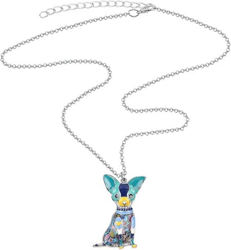 BONSNY Love Pets Enamel Zinc Alloy Chihuahua Necklace Dog Animals Pendant Gifts Women Jewelry in Saudi Arabia