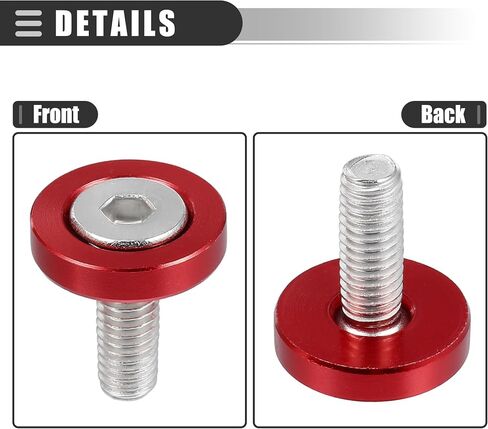 Motoforti Universal Finishing Countersunk Fender Bumper Washers, Gasket Screw Engine Bay Fastener Kit for Car Motorcycle Mechanical RC Parts, M6, Durable, Aluminum Alloy, Red, 1 Set in Saudi Arabia