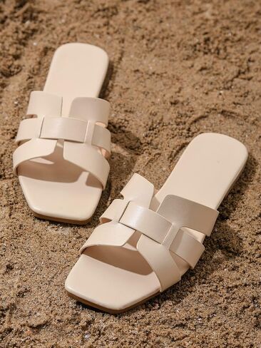 GORGLITTER Women's H-Band Flat Sandals Summer Casual Cut Out Slide Sandals in Saudi Arabia
