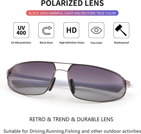 FEISEDY Vintage Sunglasses Men Polarized, Aviator Metal Frame Lightweight, Driving Fishing Running B0057 in Saudi Arabia