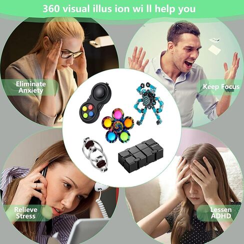 5 PCS Fidget Toys Set,Relieves Stress Anxiety Fidget Toys for Kids and Adults with Add,ADHD, Autism or Anxiety in Saudi Arabia