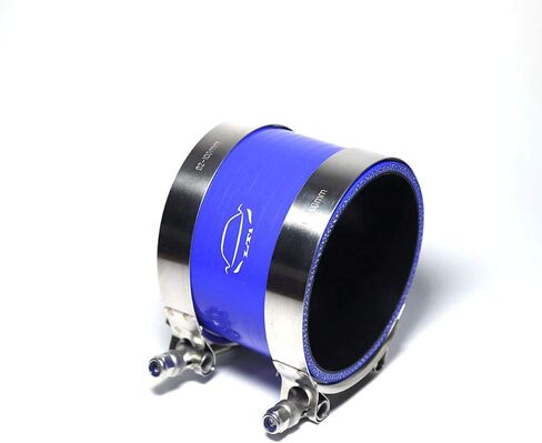 LTI Universal 89mm 4-Ply Reinforced High Performance 3.5" ID Straight Silicone Hose Coupler + T Bolt Clamp 304 Stainless Steel (3.5" BLUE) in Saudi Arabia