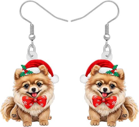 Acrylic Pomeranian Dangle Earrings Cute Dog Charms Novelty Pets Puppy Gifts for Women Girls Jewelry Accessories in Saudi Arabia
