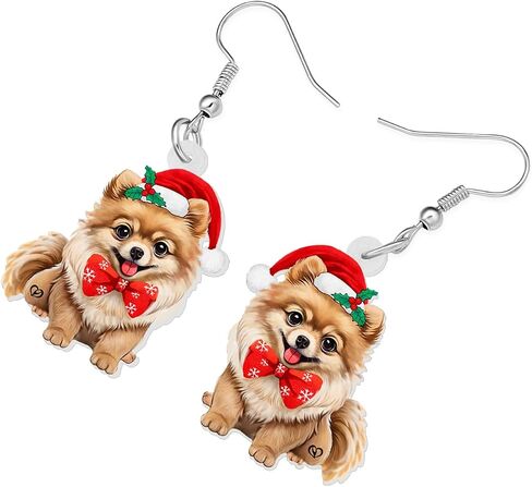 Acrylic Pomeranian Dangle Earrings Cute Dog Charms Novelty Pets Puppy Gifts for Women Girls Jewelry Accessories in Saudi Arabia