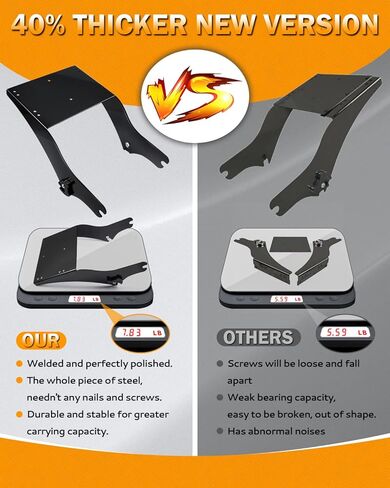 رف أمتعة PBYMT قابل للفصل متوافق مع Harley Davidson Touring Electra Glide Road King Road Glide Ultra Classic Chopped 1997-2008 (أسود) in Kuwait