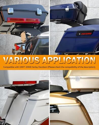 رف أمتعة PBYMT قابل للفصل متوافق مع Harley Davidson Touring Electra Glide Road King Road Glide Ultra Classic Chopped 1997-2008 (أسود) in Kuwait