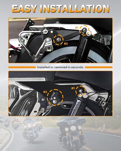 رف أمتعة PBYMT قابل للفصل متوافق مع Harley Davidson Touring Electra Glide Road King Road Glide Ultra Classic Chopped 1997-2008 (أسود) in Kuwait