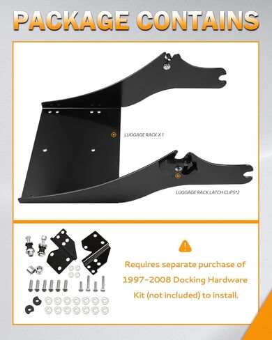 رف أمتعة PBYMT قابل للفصل متوافق مع Harley Davidson Touring Electra Glide Road King Road Glide Ultra Classic Chopped 1997-2008 (أسود) in Kuwait