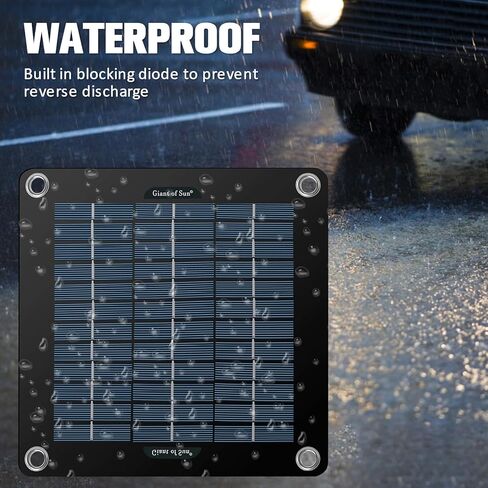 طقم لوحة شمسية 10 وات 12 فولت شاحن شمسي مقاوم للماء طقم شاحن محمول يعمل بالطاقة الشمسية مع 4 أكواب شفط خفيفة الوزن وعالية الكفاءة للحفاظ على بطارية السيارة لقارب السيارة RV (أسود) in Kuwait