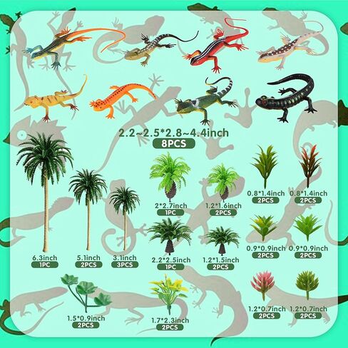 ألعاب السحلية على شكل حيوانات برمائية، ألعاب تماثيل الغابات المطيرة الاستوائية، نموذج الغابة، أشجار العشب لموضوع السحلية، صناعة يدوية للحفلات، نموذج بناء السكك الحديدية، مستلزمات المناظر الطبيعية (نمط 01) in Kuwait