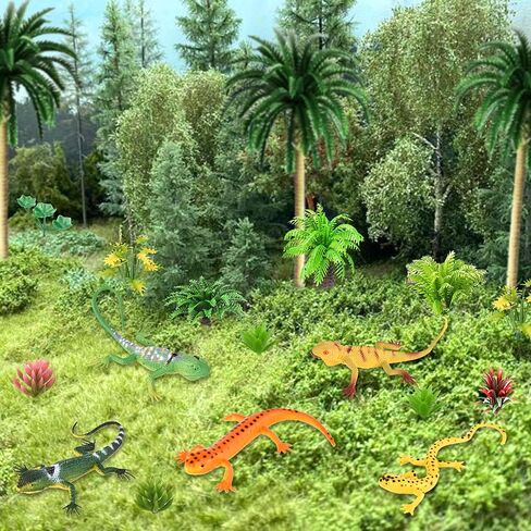 ألعاب السحلية على شكل حيوانات برمائية، ألعاب تماثيل الغابات المطيرة الاستوائية، نموذج الغابة، أشجار العشب لموضوع السحلية، صناعة يدوية للحفلات، نموذج بناء السكك الحديدية، مستلزمات المناظر الطبيعية (نمط 01) in Kuwait