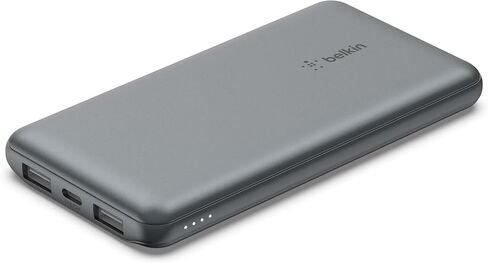 Belkin BoostCharge USB-C Portable Charger 10k Power Bank w/ 1 USB-C Port and 2 USB-A Ports with USB-A to USB-C Cable for iPhone 15, 15 Plus, 15 Pro, 15 Pro Max, Samsung Galaxy S24, & More - Gray in Saudi Arabia