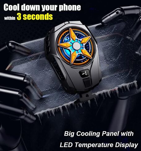 Semiconductor Phone Cooler, Phone Cooling Fan for iPhone Android Smartphones, Mobile Phone Radiator Heatsink with LED Temperature Display (Cooler Only) in Kuwait