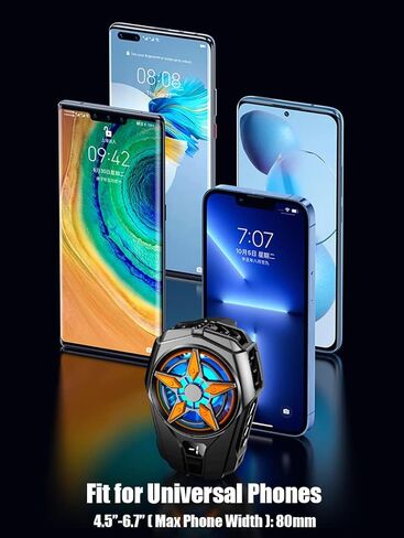 Semiconductor Phone Cooler, Phone Cooling Fan for iPhone Android Smartphones, Mobile Phone Radiator Heatsink with LED Temperature Display (Cooler Only) in Kuwait