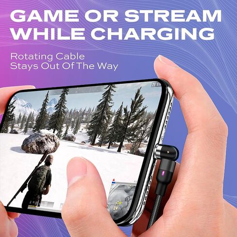 Statik كابل شحن مغناطيسي USB C 360 شاحن Android 360 كابل شحن مغناطيسي - Micro-USB، 2 أطراف موصل قابلة للإزالة من النوع C - 6FT أسود in Kuwait