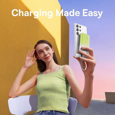 Baseus Power Bank Mini، شاحن محمول بقدرة 5200 مللي أمبير في الساعة، كابل USB-C مدمج، شحن سريع PD 20 وات، خفيف الوزن، منفذ USB-C، لطيف ومفيد، متوافق مع أجهزة Galaxy وSony وGoogle Type-C (برتقالي) in Kuwait