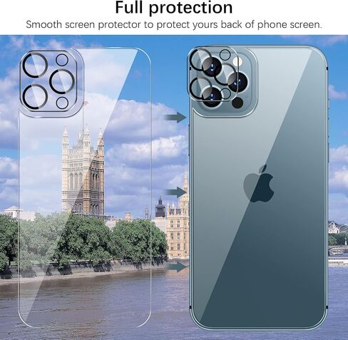 3+3+3 Pack Screen Protector Compatible with iPhone 12 Pro Max (6.7 inch), Front + Back Screen Protector + Camera Lens Protector Tempered Glass 9H HD [Installation Frame] [Precise Cutout] in Saudi Arabia