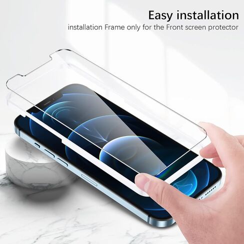 3+3+3 Pack Screen Protector Compatible with iPhone 12 Pro Max (6.7 inch), Front + Back Screen Protector + Camera Lens Protector Tempered Glass 9H HD [Installation Frame] [Precise Cutout] in Saudi Arabia