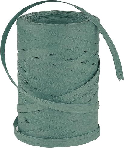 Raffia Yarn Raffia Paper Ribbon for Gift Wrapping and DIY Decoration, Raffia Paper Craft Ribbon Packing Paper Twin Raffia Yarn for Crocheting Craft Ribbon for Crochet 1.5'' Wide, 109 Yards(Green) in Saudi Arabia