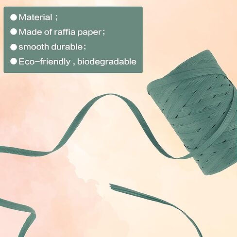 Raffia Yarn Raffia Paper Ribbon for Gift Wrapping and DIY Decoration, Raffia Paper Craft Ribbon Packing Paper Twin Raffia Yarn for Crocheting Craft Ribbon for Crochet 1.5'' Wide, 109 Yards(Green) in Saudi Arabia