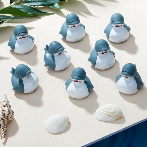 DEEKIN 24 Pcs Shark Rubber Duck 2 Inches Cool Shark Duck Bulk Summer Bathtub Toys Floating Ducks for Swimming Pool Party Favors Bag Fillers in Saudi Arabia