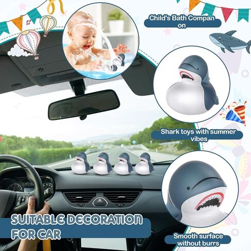 DEEKIN 24 Pcs Shark Rubber Duck 2 Inches Cool Shark Duck Bulk Summer Bathtub Toys Floating Ducks for Swimming Pool Party Favors Bag Fillers in Saudi Arabia