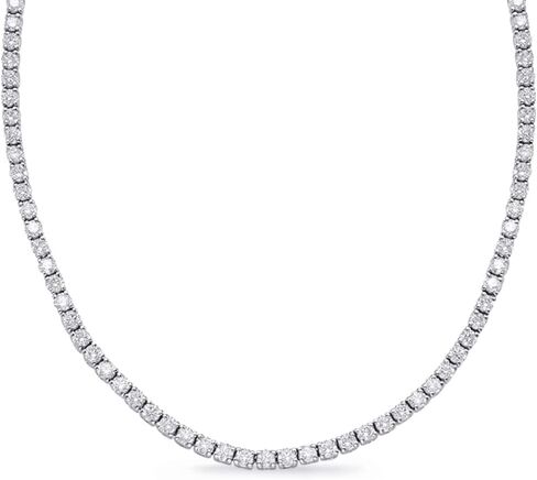 3-40 Carat LAB GROWN Round 14K Rose Gold 17 "Uniform Straight Diamond Tennis Riviera Necklace (D-E Color, VS1-VS2 Clarity) Graduating Premium Collection 4 Prong in Saudi Arabia