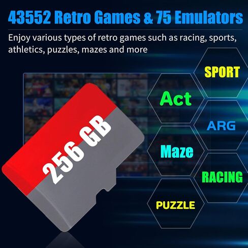 Retro Game Card for Steam Deck/Win 600/PC 256GB, 73 Emulator Console, 43552 Plug and Play Video Games, Batocera 37 Game System, DIY Retro Gaming Console, A1 Performance, Up to 120MB/s in Saudi Arabia