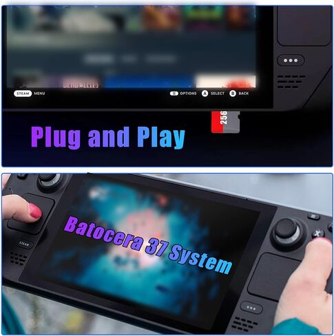 Retro Game Card for Steam Deck/Win 600/PC 256GB, 73 Emulator Console, 43552 Plug and Play Video Games, Batocera 37 Game System, DIY Retro Gaming Console, A1 Performance, Up to 120MB/s in Saudi Arabia
