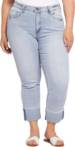 Seven7 Women's Plus Size High Cuff Slim Straight in Saudi Arabia