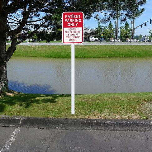 SmartSign - K-4206-EG-12x18 "Patient Parking Only - Violators Ticketed/Towed" Sign | 12" x 18" 3M Engineer Grade Reflective Aluminum Red on White in Saudi Arabia