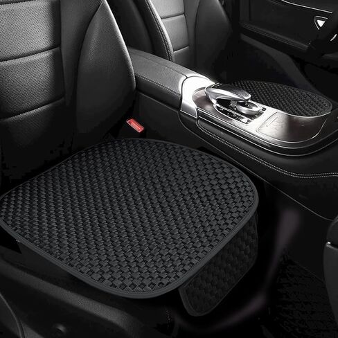 2 Pack Car Seat Cover for Front Car Seat Bottom,Ice Silk Seat Cushion Protector Without Backrest with Storage Pocket, Works with Summer Sedan SUV Pickup Minivan (Black) in Saudi Arabia
