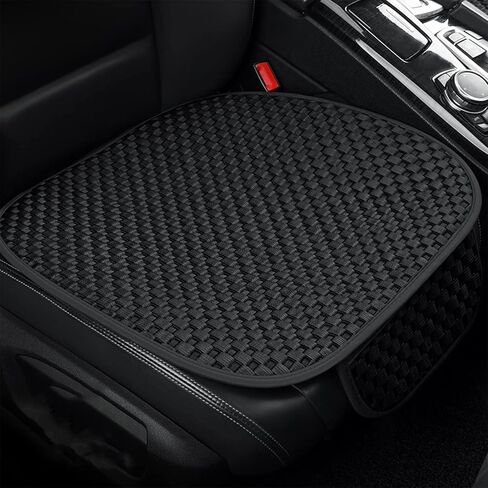 2 Pack Car Seat Cover for Front Car Seat Bottom,Ice Silk Seat Cushion Protector Without Backrest with Storage Pocket, Works with Summer Sedan SUV Pickup Minivan (Black) in Saudi Arabia