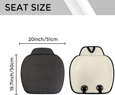 2 Pack Car Seat Cover for Front Car Seat Bottom,Ice Silk Seat Cushion Protector Without Backrest with Storage Pocket, Works with Summer Sedan SUV Pickup Minivan (Black) in Saudi Arabia