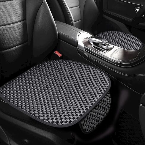 2 Pack Car Seat Cover for Front Car Seat Bottom,Ice Silk Seat Cushion Protector Without Backrest with Storage Pocket, Works with Summer Sedan SUV Pickup Minivan (Black) in Saudi Arabia