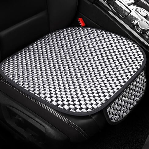2 Pack Car Seat Cover for Front Car Seat Bottom,Ice Silk Seat Cushion Protector Without Backrest with Storage Pocket, Works with Summer Sedan SUV Pickup Minivan (Black) in Kuwait