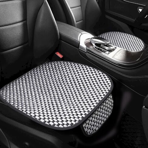 2 Pack Car Seat Cover for Front Car Seat Bottom,Ice Silk Seat Cushion Protector Without Backrest with Storage Pocket, Works with Summer Sedan SUV Pickup Minivan (Black) in Kuwait