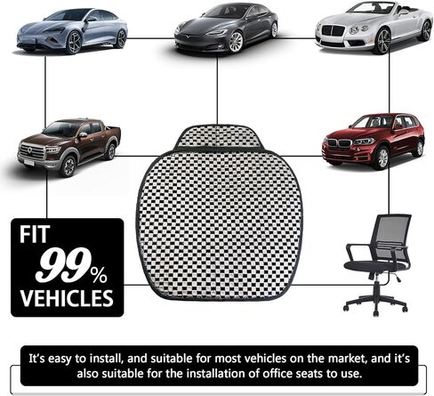 2 Pack Car Seat Cover for Front Car Seat Bottom,Ice Silk Seat Cushion Protector Without Backrest with Storage Pocket, Works with Summer Sedan SUV Pickup Minivan (Black) in Kuwait