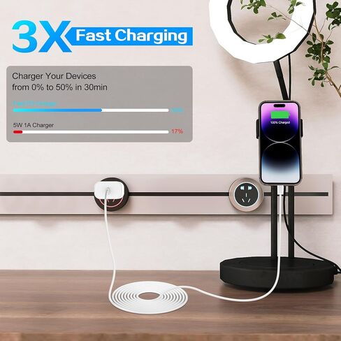 كتلة شحن سريعة لشاحن iPhone، محول شاحن Apple iPhone سريع [معتمد من Apple MFi] 3 عبوات شاحن حائط سريع Apple USB C، كابل USB C إلى Lightning بطول 10 أقدام لهاتف iPhone 14 ProMax/13/12/11/XR/X/SE، iPad in Kuwait