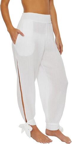 بنطال ISABELLA ROSE النسائي Day Dreamer برباط جانبي، كاجوال، فتحات جانبية عالية، أغطية للشاطئ لتغطية ملابس السباحة النسائية in Kuwait