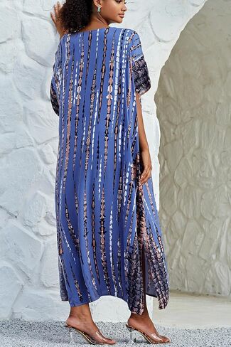 Women's Boho Kimono Long Cardigan Roomy Loungewear Oversized Kaftan Beach Dress Cover Ups Robes in Saudi Arabia