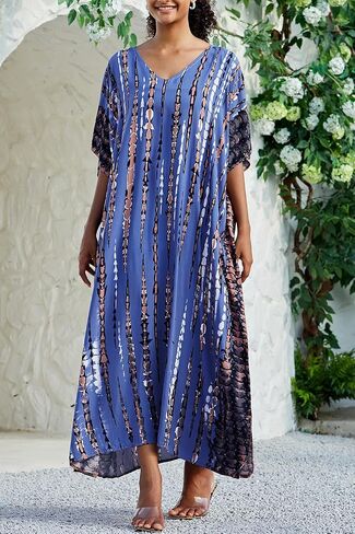 Women's Boho Kimono Long Cardigan Roomy Loungewear Oversized Kaftan Beach Dress Cover Ups Robes in Saudi Arabia