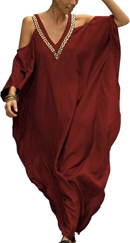 Women's Boho Kimono Long Cardigan Roomy Loungewear Oversized Kaftan Beach Dress Cover Ups Robes in Saudi Arabia