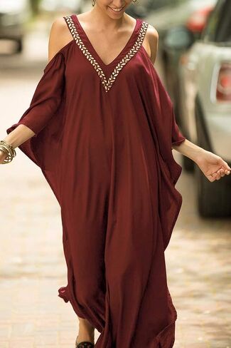 Women's Boho Kimono Long Cardigan Roomy Loungewear Oversized Kaftan Beach Dress Cover Ups Robes in Saudi Arabia